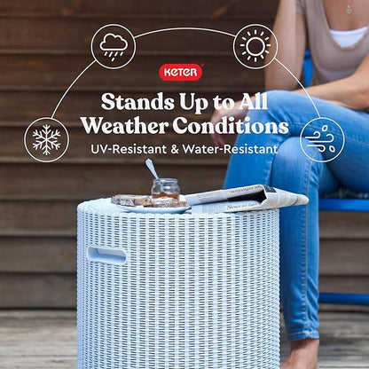 Keter Cool Side Table Cooler 3 in 1 Outdoor Patio Table and Ice Chest Storage, Ideal Hot Tub Table, Decor and Outdoor Patio Bar, Portable Bar, Grey