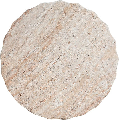 Christopher Knight Home Jayme 18.5" Indoor Outdoor Cylinder Accent Side Table, Patio Decorative End Table, Lightweight Concrete Garden Stool for Patio Living Room Balcony & Garden Decor, Travertine
