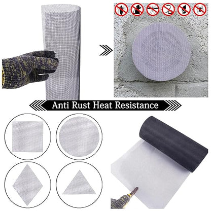Wire Mesh Roll 20 Mesh 304 Stainless Steel Woven Wire Screen Mesh Never Rust，Pest Rat Mesh for Preventing Rats Squirrel and Mouse Access 11.8 in X 9.84 Ft TXZWJZ (Black)