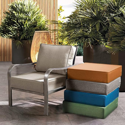 ARTPLAN Olefin 24x24 Deep Seat Patio Cushions for Outdoor Furniture,Extra 6 inch Thick,Back 18"x24",Removable,Replacement,Solid/Floral,Outdoor/Indoor,Khaki