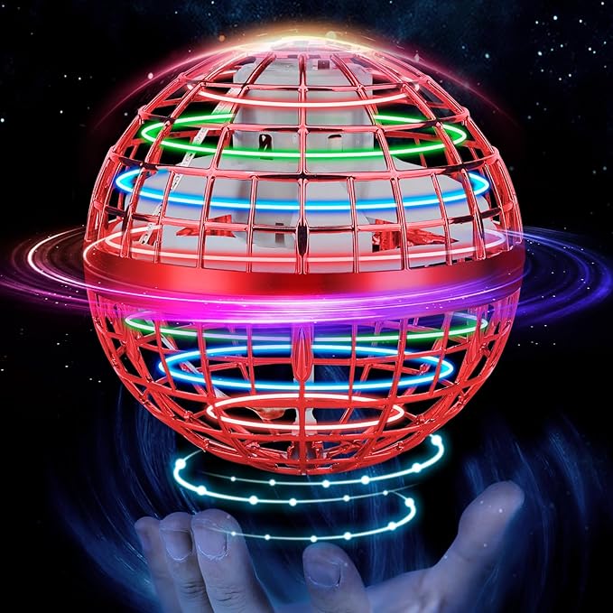 Flying Orb Ball Toy,Boomerang Ball, Hover Hand Mini Drone Cosmic Globe, Fly Spinners for Kids Adults Indoor Outdoor Toys, Cool LED Lights Toys for 6 7 8 9 10+ Years Old Boys Girls Gift