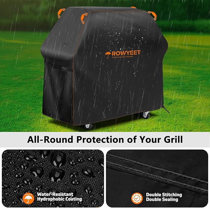 Grill Cover for Outdoor Grill, Universal Fit Oxford Waterproof BBQ Cover for Outside, Anti-UV Barbecue Gas Cover with Adjustable Hem for Weber, Nexgrill, Expert Grill and More (49" - 52")