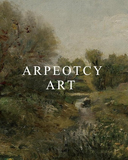 ARPEOTCY Extra Large Vintage Framed Wall Art, 36x54 Inch Creek Forest Landscape Hanging Framed Canvas Prints Scroll Wall Art Decor for Living Room Bedroom, Retro Scenery Pictures Above of Bed