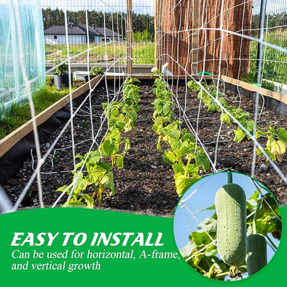 Berlune 6.5 x 1000 ft Trellis Netting Roll Soft Mesh Nylon Heavy Duty Garden Trellis Netting Bulk for Climbing Plants, Grape Racks, Growing Support Bean, Pea, Tomatoes