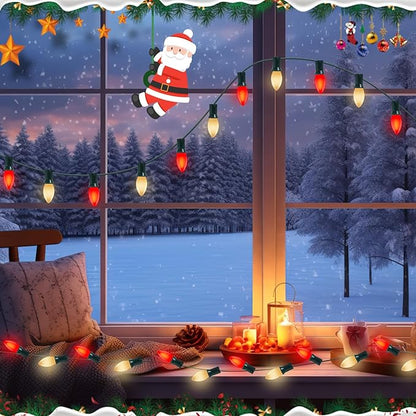 Christmas Multicolor String Lights, Vintage red White Christmas Decor with 26 Red/White Bulbs, 25FT UL Certified C9 Bulb String Lights Connectable for Outdoor Xmas Tree Garden Patio Wedding Decoration