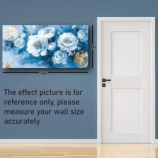 Abstract Wall Art Canvas Print Flower Painting Bathroom Decor Paintings Modern Style Living Room Bedroom Office Home Kitchen Decorations Nature Landscape Artwork Wooden Frame 20x40 inches
