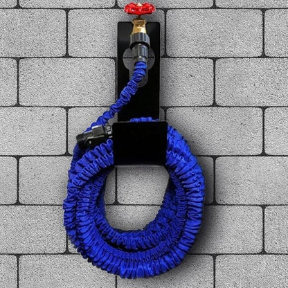 Garden Hose Hanger Wall Mount Heavy Duty Hose Holder Hook for 150ft 100ft 75ft 50ft Expandable Hose (Large, Black)