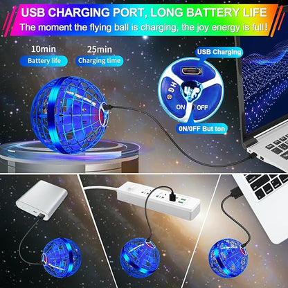 Vantexi Flying Orb Ball Toy,2026 Upgraded Parachute with LED Light,Magic Hand Controlled Gravity Ball,Cosmic Globe Boomerang,Cool Christmas Birthday Gift for 6 7 8 9 10+ Year Old Boys Girls Teens-Navy