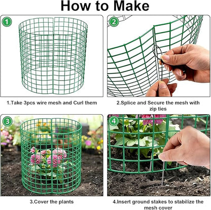5 Sets Strawberry Plant Support with Wire Plant Protectors, 12.9"x 11.8" Wire Plant Cages and Strawberry Growing Racks, Animal Protection for Strawberry Tomato Garden Vegetables Plants