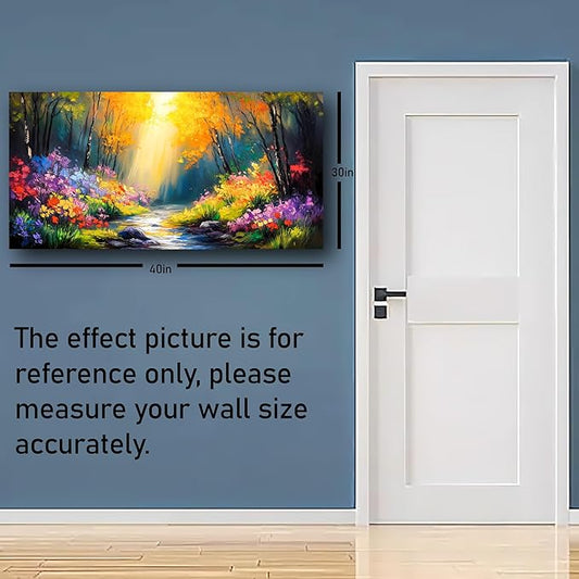Abstract Wall Art Canvas Print Forest Landscape Painting Bathroom Decorative Paintings Modern Style Living Room Bedroom Office Home Decorations Nature Landscape Artwork 20x40 inches