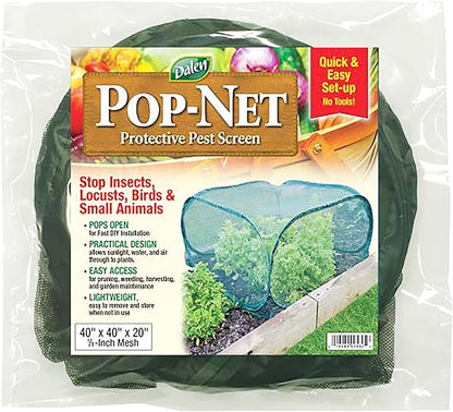 Gardeneer by Dalen Pop-Net Portable Protective Enclosure – Lightweight and Weatherproof – Easy DIY Installation – Safeguard Your Plants Against Garden Pests - 40" x 40" x 20"