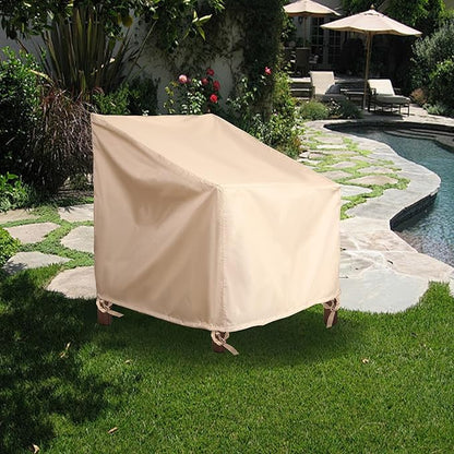 Patio Chair Covers, 1 Pack outdoor furniture covers, HeHeavy Duty and Waterproof outdoor chair cover, patio furniture cover 40" W x 40" D x 36" H Beige
