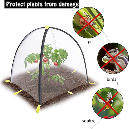 PURPLE STAR 1N 28 x28 x 33 Inch Insect Barrier Plant Tent Cover-Pest Guard Cover-Bird Barrier Netting Mesh with Stakes for Protect Plants Fruits Flower from Insect Bird Eating (1, M)