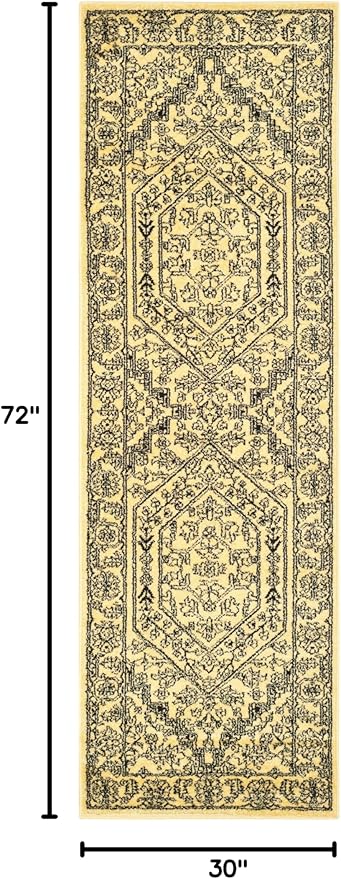SAFAVIEH Adirondack Collection Runner Rug - 2'6" x 6', Gold & Black, Oriental Medallion Design, Non-Shedding & Easy Care, Ideal for High Traffic Areas in Living Room, Bedroom (ADR108H)