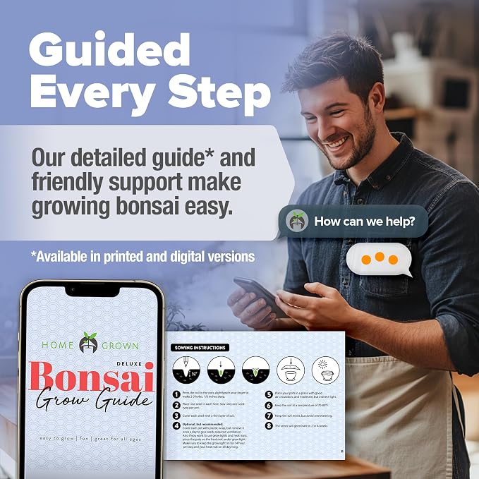 Bonsai Tree Growing Kit 2-Pack – Premium Ceramic Starter Set + 4 Bonsai Trees Variety Kit – Unique DIY Gardening Gift for Men, Women, Beginners & Nature Lovers – Indoor Plant Hobby & Gift Idea