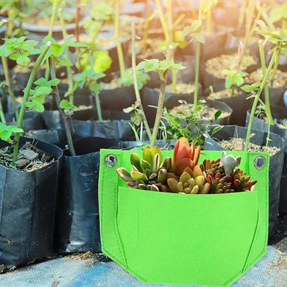 3pcs Hanging Strawberry Planter Bags Fabric Nursery Pouch Vertical Garden Grow Bags for Seedlings Balcony Patio Planting