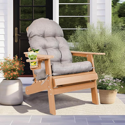 Adirondack Chair Cushion, Outdoor Rocking Chair Water Resistant Glider Rocker Chairs Replacement Cushions Set with Straps, 44''L x 19''W x 4''H