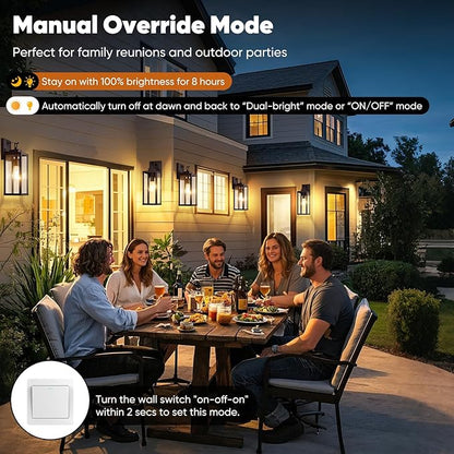 BesLowe 16” Upgraded Motion Sensor Outdoor Wall Lights, Dusk to Dawn Porch Lights Outdoor Wall Sconces, 3 Lighting Modes Exterior Lighting Fixtures with Hooks, Brown Outside Lights for House, 2-Pack