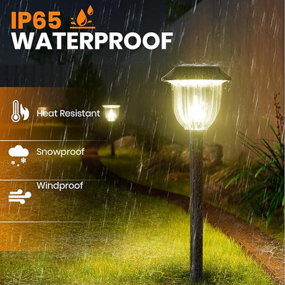 AOSEA Bright 12 Pack Solar Lights Outdoor IP65 Waterproof,LED Solar Lights for Outside,Landscape Lighting,Garden Decorative for Yard,Patio,Landscape,Pathway,Sidewalk,Driveway,Lawn (Warm)