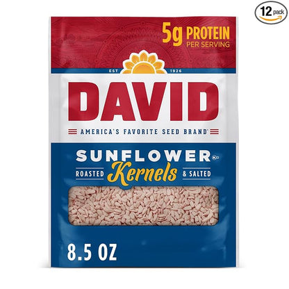 DAVID Sunflower Kernels, Original Flavor, 8.5 oz. (Pack of 12)