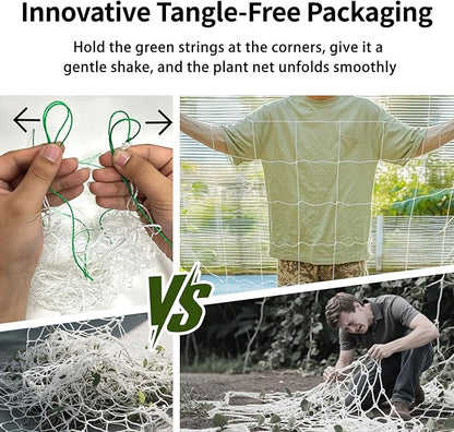 Mellbree Trellis Netting for Climbing Plants, 24.6x6.6FT, 2Packs Heavy Duty Trellis Net for Climbing Plants Outdoor, Cucumber, Tomatoes, Peas, Vegetable and Vine