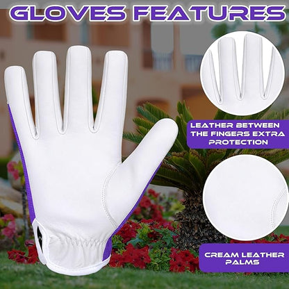 Work Gloves Gardening Breathable Rigger Palm Gardening Gloves Ladies Mens Gripper Utility Leather Thorn Proof
