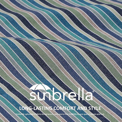 Sunbrella Outdoor Patio Chair Cushions Set, 24" x 24", Set of 2, Water-Repellent, Fade Resistant, Deep Seat Cushion for Backyard, Couch, Sofa and Patio Furniture, Swell Turquoise