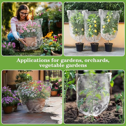 Sukh Bird Netting for Garden Protection - 3 Pack 2.3 x 3.3 FT Blueberry Bush Netting Covers with Drawstring Pest Barrier Plant Net for Fruit Trees, Tomato, Strawberry from Birds, Chicken & Cicadas