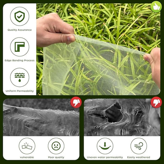 Garden Netting & Plant Netting, 8.2'x25' Fine Mesh Plant Protection Barrier, Garden Net Covers for Raised Beds, Mesh Fencing & Tree Net Bags, Protect Vegetables, Fruits, Plants & Flowers