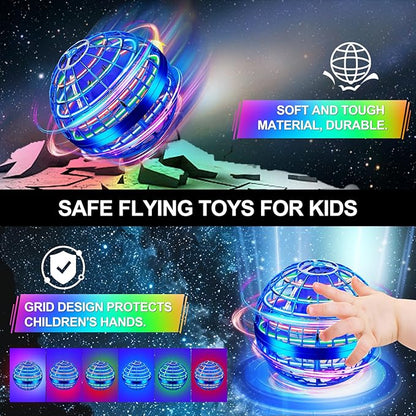 Vantexi Flying Orb Ball Toy,2026 Upgraded Parachute with LED Light,Magic Hand Controlled Gravity Ball,Cosmic Globe Boomerang,Cool Christmas Birthday Gift for 6 7 8 9 10+ Year Old Boys Girls Teens-Navy