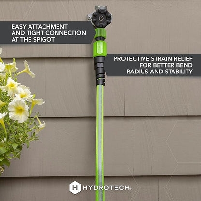 HydroTech FLATJACKET 5/8" 50 ft Garden Hose with Patented Force Control Technology - Flexible, Kink-Free, Lightweight Hose for Lawn, Garden, Car Washing, Deck and Patio Cleaning