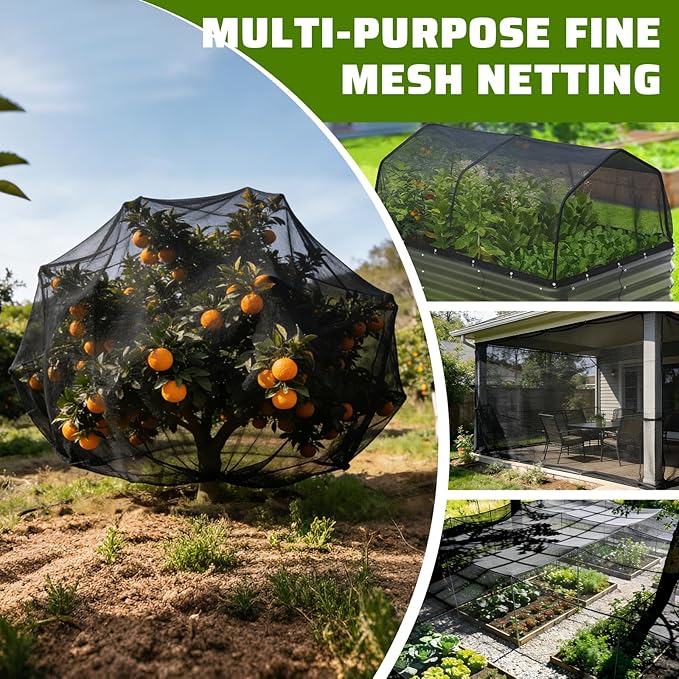 Stronger Garden Mesh Netting,10 x 6.5 FT Ultra Fine Nano PP Plant Covers, Small Animals Bird Net Barrier Screen for Vegetables Plants Fruits Flowers Protection, Shading Rate 33%