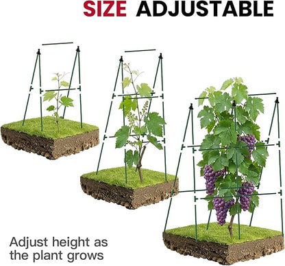 Compact A-Frame Plant Trellis for Peas, Beans & Small Climbing Plants - 47'' H x 31.5'' W PE-Coated Galvanized Steel Garden Support with Netting, Ideal for Raised Beds & Container Gardens