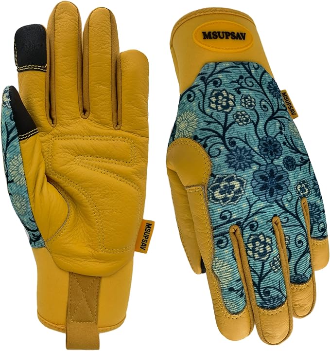 Thorn Proof&Puncture Resistant Gardening Gloves with Grip,Garden Glove for Women, Leather Yard Work Gifts