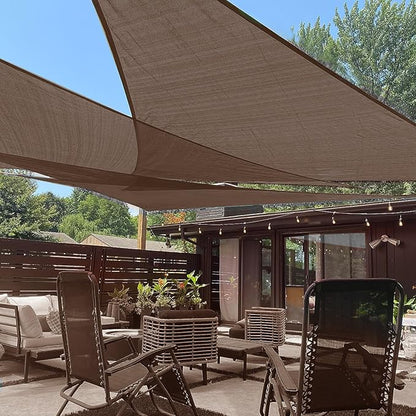 LOVE STORY 8' x 8' x 8' Sun Shade Sails Triangle Sunshades Sail Shade Canopy Patio Cover for Shade Outdoor, Brown