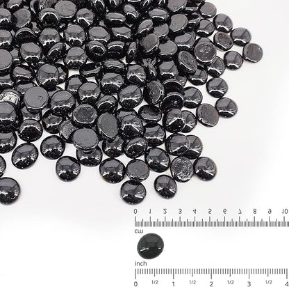 Fire Glass 19 Pound Onyx Black Glass Beads for Fire Pit 1/2 inch Tempered Glass Rocks