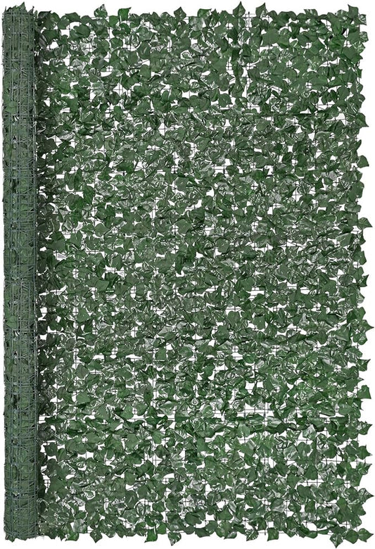 VEVOR Artificial Ivy Privacy Fence Screen, 96 x 72 in Faux Ivy Vine Leaf Hedges Fence, Greenery Privacy Fence with Strengthened Joint, Green Wall Decoration for Outdoor Garden, Yard, Balcony