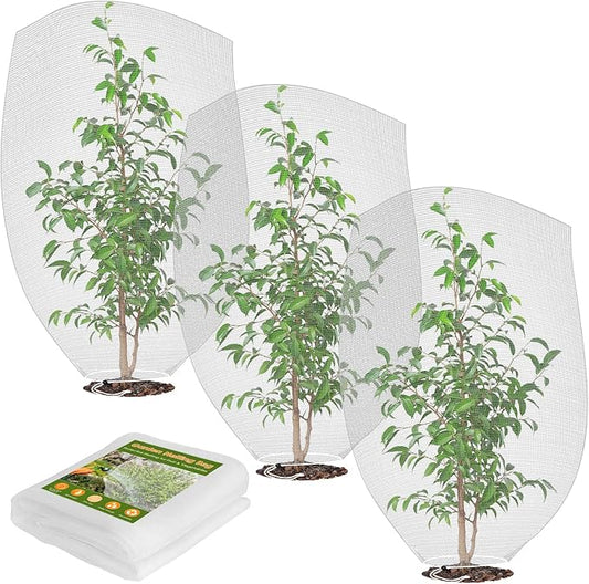 Mesh Plant Cover 3PCS,Garden Netting Mesh Outdoor,Netting for Tomato Plants,Garden Bug Netting Plant Cover,Bird Netting for Garden,Fruit Tree Netting (2.6 x3.2 ft)