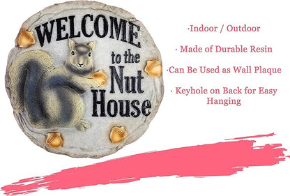 Spoontiques - Garden Décor - Nut House Stepping Stone - Decorative Stone for Garden