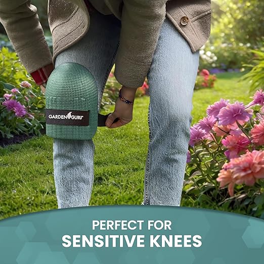Garden Guru Home & Gardening Knee Pads – Waterproof EVA Foam Cushion, Soft Inner Liner, Comfortable Fit with Adjustable Straps (2 Pack)