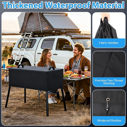 Utheer Grill Cover for Camp Chef 3 Burner Stoves, Heavy Duty 600D Waterproof Fabric Grill Cover for Camp Chef PRO90, SPG90B, TB90LW, TB90LWG, TB90LWG15, with Stove Carry Bag