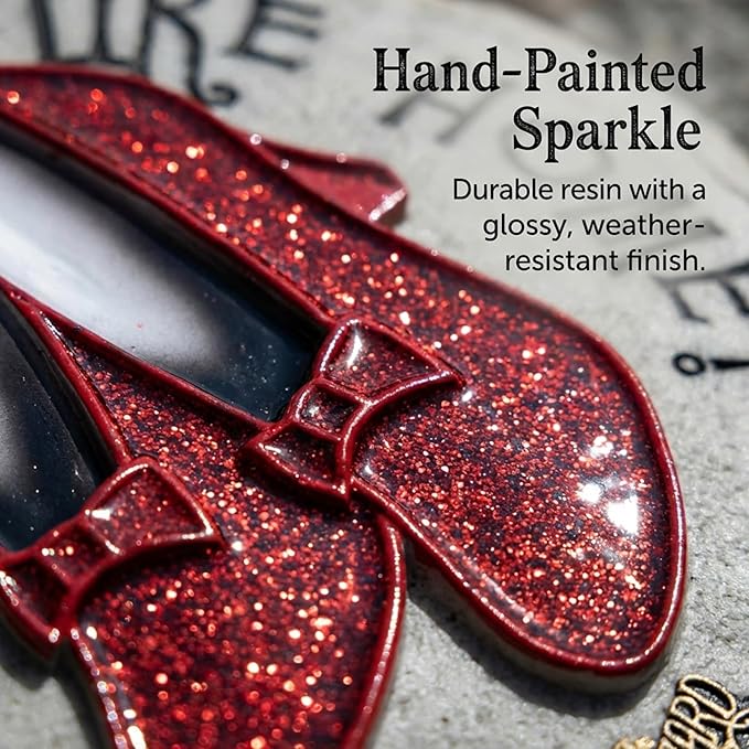 Spoontiques Ruby Slippers Stepping Stone - Wizard of Oz Decorative Garden Stone for Yard, Patio, Garden or Walkway - Outdoor or Indoor Home Decor