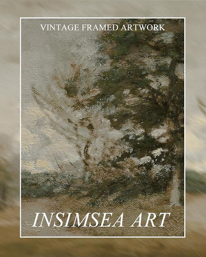 InSimSea Extra Large Framed Vintage Wall Art, Living Room Country Farmhouse Decor, Retro Road Landscape Paintings, Canvas Prints, Rustic Scenery Long Pictures for Bedroom Above of Bed,12x36inch
