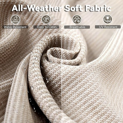 11 Pieces Patio Furniture Set, Outdoor Wicker Sofa with Swivel Patio Chairs, Ottomans, Coffee Table, All Weather High Back Rattan Loveseat Couch with Comfy Cushions, Brown/Beige