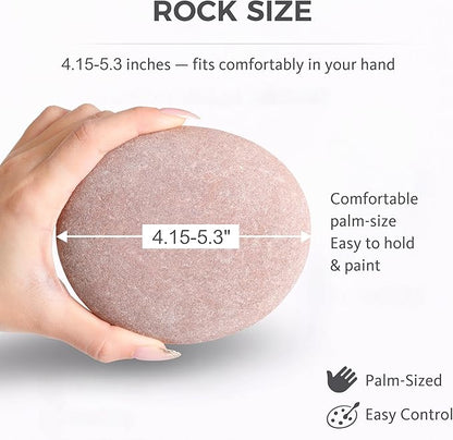 ROCART 6 PCS Extra Large 4.15-5.30" Smooth Natural River Rocks for Painting, Flat Painting Rocks & Craft Stones for Arts, DIY Projects & Creative Studios