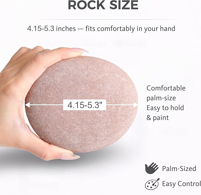 ROCART 24 PCS Extra Large 4.15-5.30" Smooth Natural River Rocks for Painting, Flat Painting Rocks & Craft Stones for Arts, DIY Projects & Creative Studios