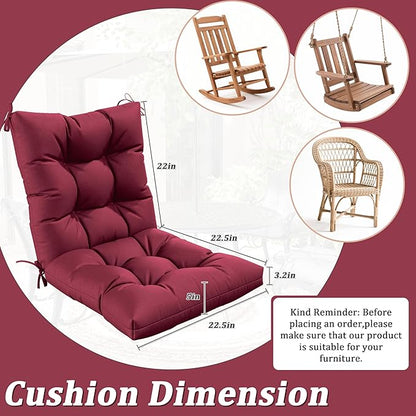 Patio Seat&Back Chair Cushions for Outdoor Furniture，Comfortable Cushions for Rocking/Dining/Lawn Chair-Set of 4