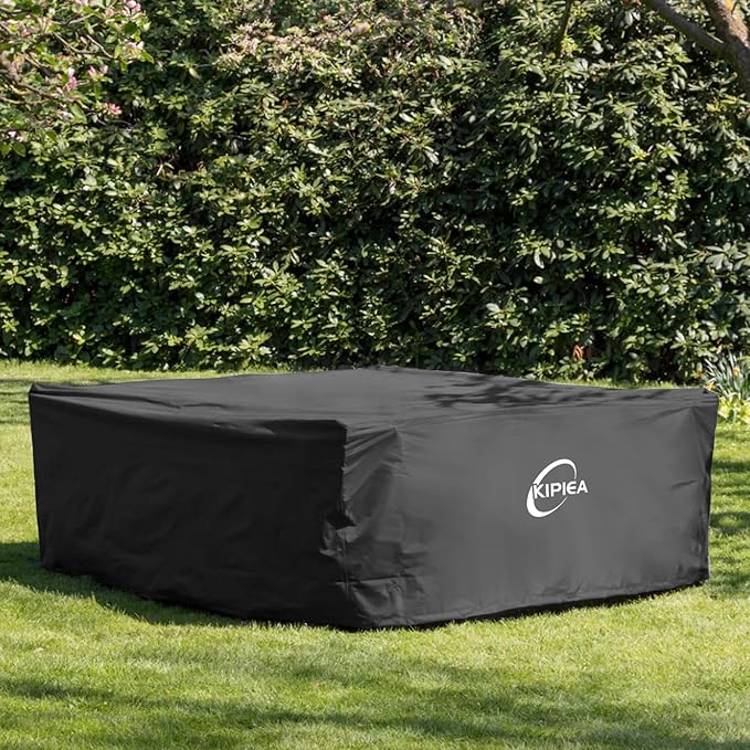 Kipiea Patio Furniture Covers Waterproof Winter, Heavy-Duty Outdoor Furniture Set Covers for Table Chairs, Anti-UV, No Tears or Fading (110" L x 84" W x 28" H)