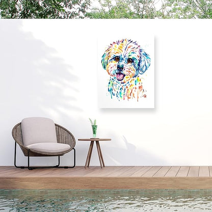 Outdoor Canvas Art - Lisa Whitehouse 'Bichon' Wall Art for Outdoor Spaces, Patios, or Gardens by Trademark Fine Art
