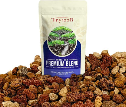 Bonsai Outlet Premium Bonsai Soil - Tinyroots 2.25 Quart Soil Blend for Finished Bonsai, Ideal for Water Retention and Root Development, Made from Genuine Akadama, Red Lava Rock and Pumice